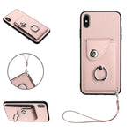 Étui de téléphone en cuir PU avec lanière et porte-carte de type Organiseur, pour iPhone XS / X, pour iPhone XR, pour iPhone XS Max, pour iPhone 8 Plus / 7 Plus