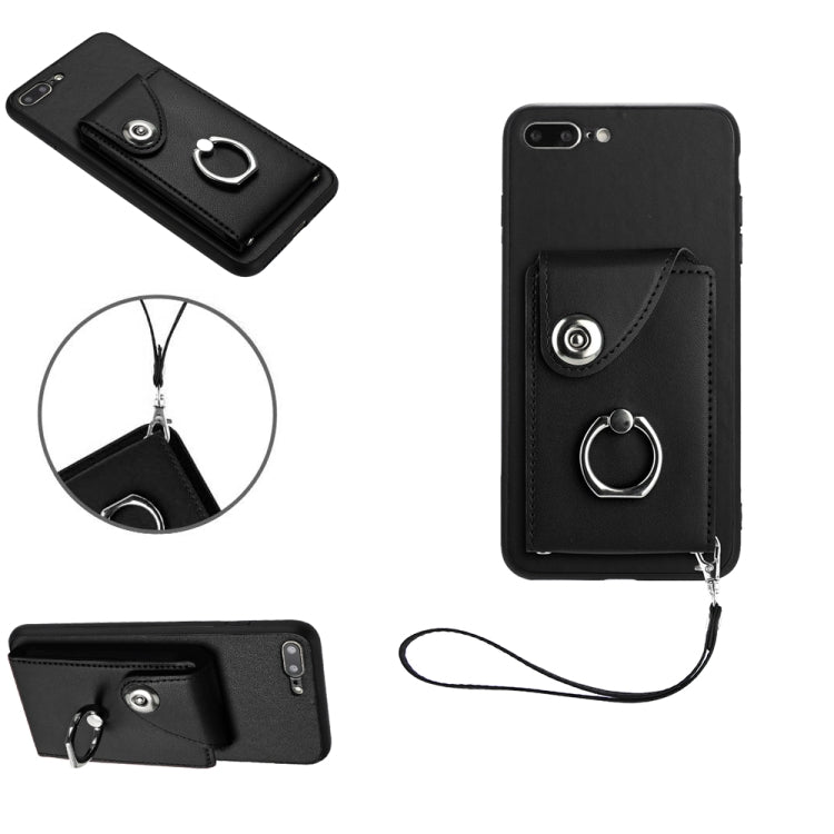 Étui de téléphone en cuir PU avec lanière et porte-carte de type Organiseur, pour iPhone XS / X, pour iPhone XR, pour iPhone XS Max, pour iPhone 8 Plus / 7 Plus