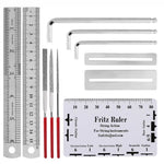 Kit d'outils de réparation de guitare, comprenant : lime, clé, coupe-cordes, outil de polissage des frettes.