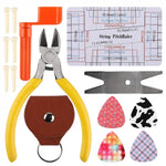 Kit d'outils de réparation de guitare, comprenant : lime, clé, coupe-cordes, outil de polissage des frettes.