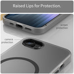 Coque de téléphone MagSafe Givré Translucide en TPU + PC à Couverture Complète, Pour iPhone 17e / 16e, Pour iPhone 17 Pro Max, Pour iPhone 17 Pro, Pour iPhone 17, Pour iPhone Air, Pour iPhone 16 Pro Max