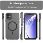 Coque de téléphone à couverture complète en TPU dépoli translucide MagSafe + PC, Pour iPhone 12, Pour iPhone 12 Pro Max, Pour iPhone 12 Pro, Pour iPhone 11 Pro Max, Pour iPhone 11
