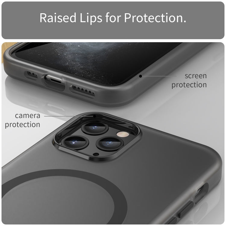 Coque de téléphone intégrale MagSafe givrée translucide en TPU + PC, pour iPhone 11 Pro