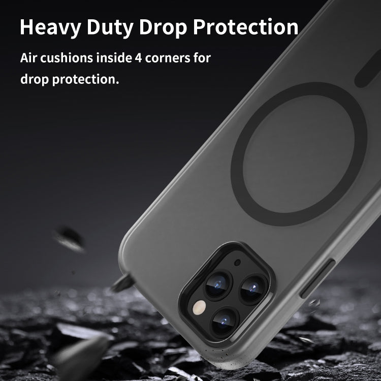 Coque de téléphone intégrale MagSafe givrée translucide en TPU + PC, pour iPhone 11 Pro