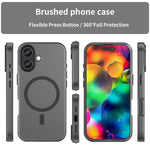 Coque de téléphone MagSafe Givré Translucide en TPU + PC à Couverture Complète, Pour iPhone 17e / 16e, Pour iPhone 17 Pro Max, Pour iPhone 17 Pro, Pour iPhone 17, Pour iPhone Air, Pour iPhone 16 Pro Max