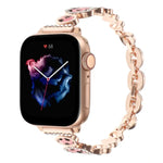 Bracelet de montre en chaîne métallique avec strass léopard, pour Apple Watch 42 mm, pour Apple Watch 38 mm