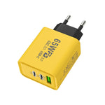 Chargeur rapide 65W au nitrure de gallium USB + Type-C, prise EU, prise US