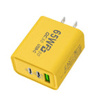 Chargeur rapide 65W au nitrure de gallium USB + Type-C, prise EU, prise US