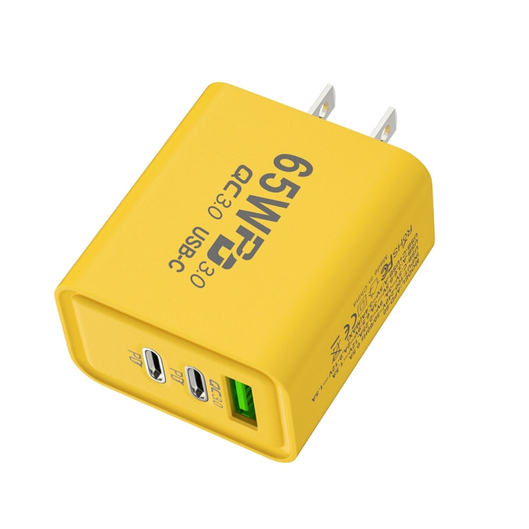 Chargeur rapide 65W au nitrure de gallium USB + Type-C, prise EU, prise US