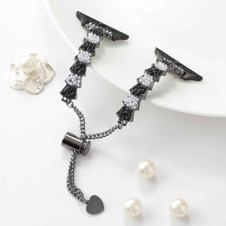 Bracelet chaîne perles de coquillage en métal, pour Apple Watch SE 40mm, Apple Watch SE 44mm, Apple Watch Series 6 40mm, Apple Watch Series 6 44mm, Apple Watch Series 5 44mm, Apple Watch Series 5 40mm, Apple Watch Series 4 44mm