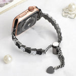 Bracelet chaîne perles de coquillage en métal, pour Apple Watch SE 40mm, Apple Watch SE 44mm, Apple Watch Series 6 40mm, Apple Watch Series 6 44mm, Apple Watch Series 5 44mm, Apple Watch Series 5 40mm, Apple Watch Series 4 44mm