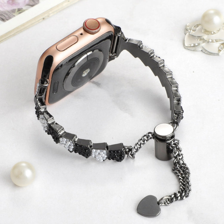 Bracelet chaîne perles de coquillage en métal, pour Apple Watch SE 40mm, Apple Watch SE 44mm, Apple Watch Series 6 40mm, Apple Watch Series 6 44mm, Apple Watch Series 5 44mm, Apple Watch Series 5 40mm, Apple Watch Series 4 44mm