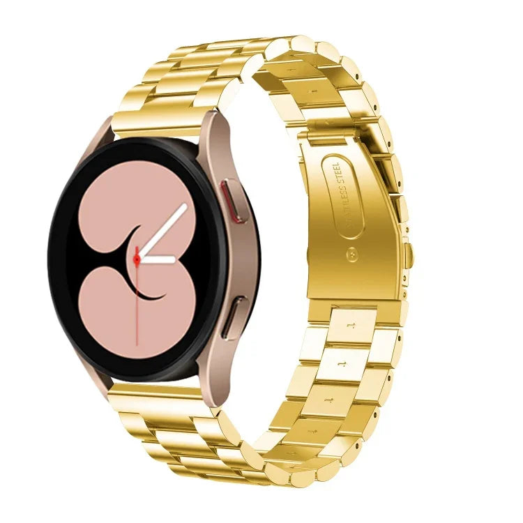 Bracelet de montre en acier inoxydable à trois billes à tête plate, pour Samsung Galaxy Watch6 / 6 Classic