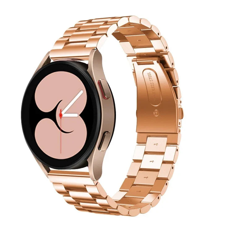 Bracelet de montre en acier inoxydable à trois billes à tête plate, pour Samsung Galaxy Watch6 / 6 Classic
