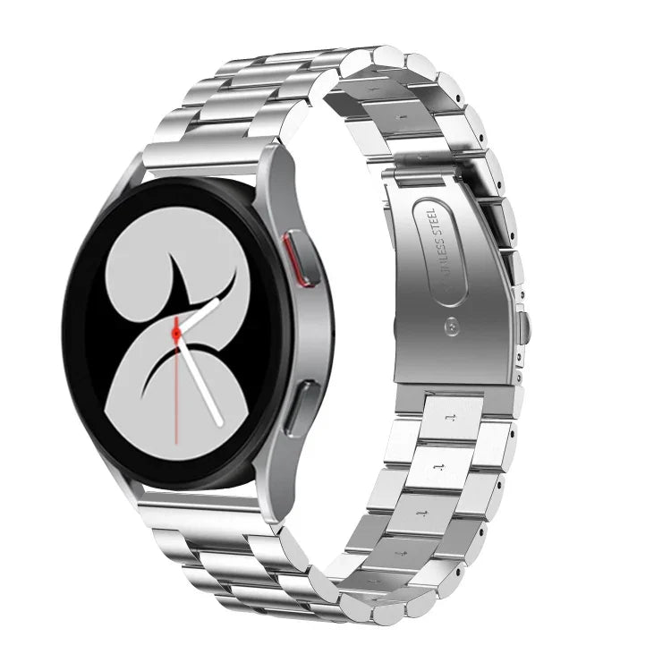 Bracelet de montre en acier inoxydable à trois billes à tête plate, pour Samsung Galaxy Watch6 / 6 Classic