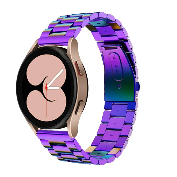 Bracelet de montre en acier inoxydable à trois billes à tête plate, pour Samsung Galaxy Watch6 / 6 Classic