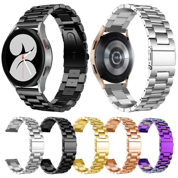 Bracelet de montre en acier inoxydable à trois billes à tête plate, pour Samsung Galaxy Watch6 / 6 Classic