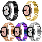 Bracelet de montre en acier inoxydable à trois billes à tête plate, pour Samsung Galaxy Watch6 / 6 Classic