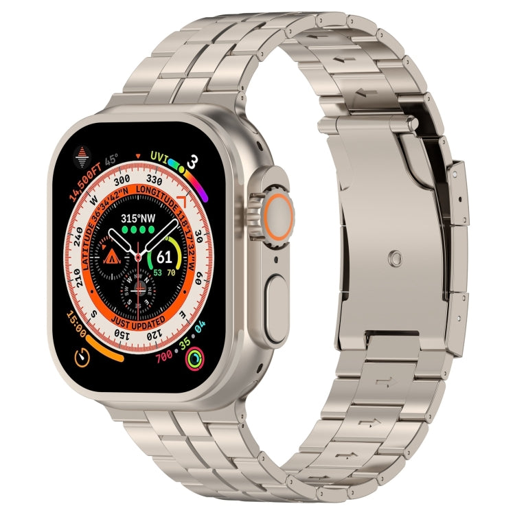 Tortoise Buckle Titanium Steel Watch Band, For Apple Watch SE 2023 44mm, For Apple Watch SE 2023 40mm, For Apple Watch Ultra 2 49mm, For Apple Watch Series 9 45mm, For Apple Watch Series 9 41mm, For Apple Watch Ultra 49mm, For Apple Watch Series 8 41mm...