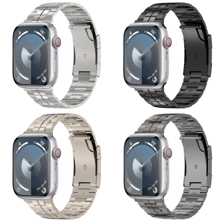 Tortoise Buckle Titanium Steel Watch Band, For Apple Watch SE 2023 44mm, For Apple Watch SE 2023 40mm, For Apple Watch Ultra 2 49mm, For Apple Watch Series 9 45mm, For Apple Watch Series 9 41mm, For Apple Watch Ultra 49mm, For Apple Watch Series 8 41mm...