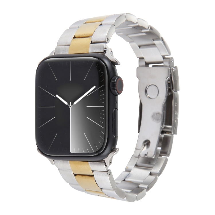 Bracelet de montre en acier inoxydable à trois billes, pour Apple Watch SE 2023 44mm, pour Apple Watch SE 2023 40mm, pour Apple Watch Ultra 2 49mm, pour Apple Watch Series 9 45mm, pour Apple Watch Series 9 41mm
