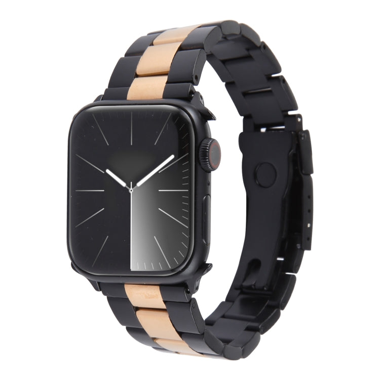 Bracelet de montre trois maillons en acier inoxydable, Pour Apple Watch Series 7 41mm, Pour Apple Watch Series 7 45mm, Pour Apple Watch SE 40mm, Pour Apple Watch SE 44mm, Pour Apple Watch Series 6 40mm