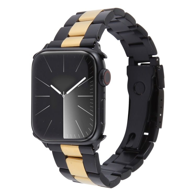 Three-Bead Stainless Steel Watch Band, For Apple Watch Series 6 44mm, For Apple Watch Series 5 44mm, For Apple Watch Series 5 40mm, For Apple Watch Series 4 44mm, For Apple Watch Series 4 40mm