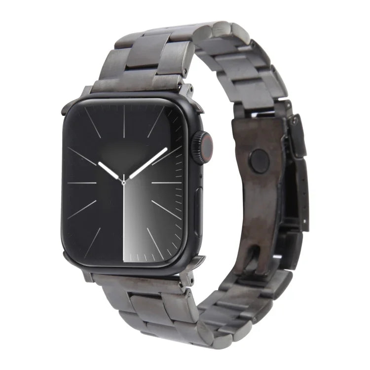 Bracelet de montre en acier inoxydable à trois maillons, pour Apple Watch 38 mm
