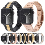 Bracelet de montre en acier inoxydable à trois maillons, pour Apple Watch 38 mm