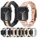 Bracelet de montre trois maillons en acier inoxydable, Pour Apple Watch Series 7 41mm, Pour Apple Watch Series 7 45mm, Pour Apple Watch SE 40mm, Pour Apple Watch SE 44mm, Pour Apple Watch Series 6 40mm