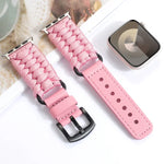 Bracelet de montre en paracorde unie et cuir véritable, pour Apple Watch 42mm, pour Apple Watch 38mm