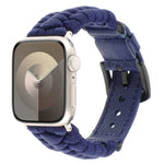 Bracelet de montre en paracorde unie et cuir véritable, pour Apple Watch 42mm, pour Apple Watch 38mm