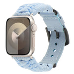 Bracelet de montre en paracorde unie et cuir véritable, pour Apple Watch 42mm, pour Apple Watch 38mm