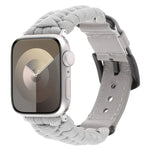 Bracelet de montre en paracorde unie et cuir véritable, pour Apple Watch 42mm, pour Apple Watch 38mm