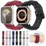 Bracelet de montre en paracorde unie et cuir véritable, pour Apple Watch 42mm, pour Apple Watch 38mm