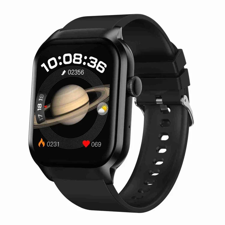 Montre Intelligente Bluetooth 2,01 Pouces avec Bracelet en Silicone Supporte la Surveillance de la Fréquence Cardiaque / Sucre Sanguin Non Invasif, Bracelet en Silicone Noir, Bracelet en Silicone Jaune Clair