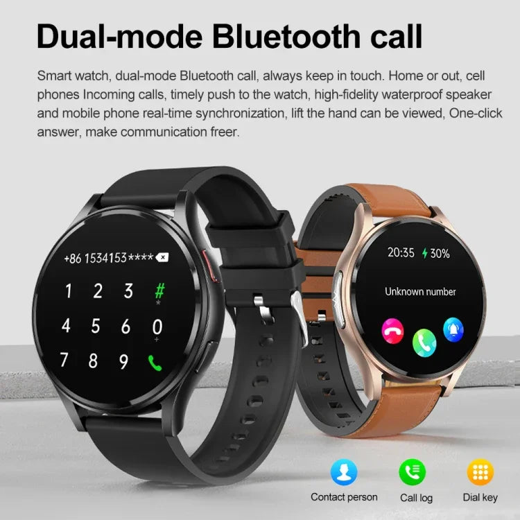 Montre intelligente à appel Bluetooth avec bracelet en silicone de 1,43 pouce prenant en charge l'ECG / la glycémie non invasive, bracelet en silicone noir, bracelet en silicone jaune clair