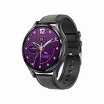 Montre Intelligente avec Bracelet en Cuir de 1,43 Pouce, Appel Bluetooth, Prise en Charge ECG / Glycémie Non Invasive, Bracelet en Cuir Noir, Bracelet en Cuir Marron