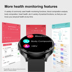 Montre Intelligente avec Bracelet en Cuir de 1,43 Pouce, Appel Bluetooth, Prise en Charge ECG / Glycémie Non Invasive, Bracelet en Cuir Noir, Bracelet en Cuir Marron