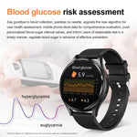 Montre Intelligente avec Bracelet en Cuir de 1,43 Pouce, Appel Bluetooth, Prise en Charge ECG / Glycémie Non Invasive, Bracelet en Cuir Noir, Bracelet en Cuir Marron