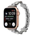 Bracelet de montre en alliage de zinc avec fleur à 5 pétales, pour Apple Watch 42mm, pour Apple Watch 38mm