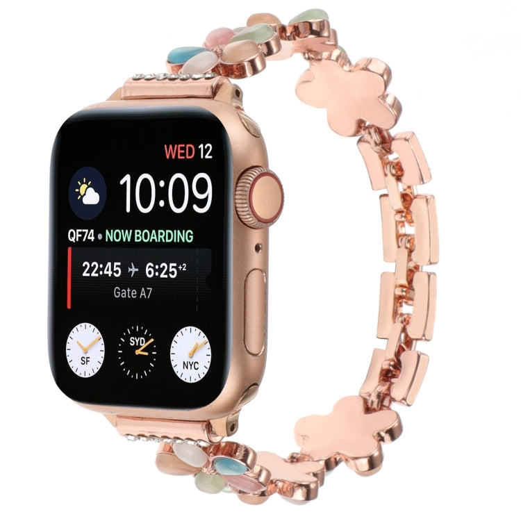 Bracelet de montre en alliage de zinc avec fleur à 5 pétales, pour Apple Watch 42mm, pour Apple Watch 38mm