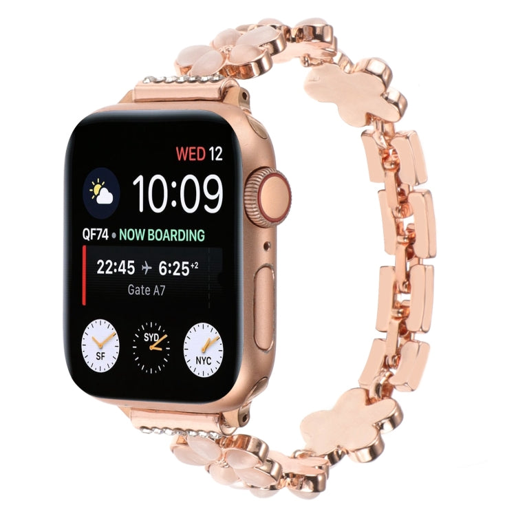 Bracelet de montre en alliage de zinc avec fleur à 5 pétales, pour Apple Watch 42mm, pour Apple Watch 38mm