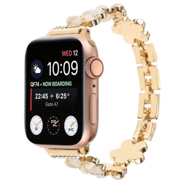 Bracelet de montre chaîne en alliage de zinc à fleur à 5 pétales, pour Apple Watch 42mm, pour Apple Watch 38mm