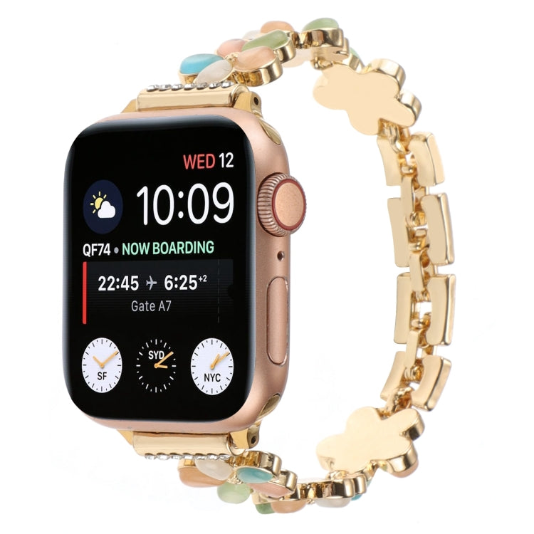 Bracelet de montre chaîne en alliage de zinc à fleur à 5 pétales, pour Apple Watch 42mm, pour Apple Watch 38mm