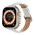 Bracelet de montre en cuir de crocodile fin, pour Apple Watch SE 2023 44mm, pour Apple Watch SE 2023 40mm, pour Apple Watch Ultra 2 49mm, pour Apple Watch Series 9 45mm, pour Apple Watch Series 9 41mm, pour Apple Watch Ultra 49mm
