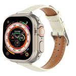 Bracelet de montre en cuir de crocodile fin, pour Apple Watch SE 2023 44mm, pour Apple Watch SE 2023 40mm, pour Apple Watch Ultra 2 49mm, pour Apple Watch Series 9 45mm, pour Apple Watch Series 9 41mm, pour Apple Watch Ultra 49mm