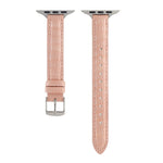 Bracelet de montre en cuir de crocodile fin, pour Apple Watch Series 8 41mm, pour Apple Watch Series 8 45mm, pour Apple Watch SE 2022 40mm, pour Apple Watch SE 2022 44mm, pour Apple Watch Series 7 41mm, pour Apple Watch Series 7 45mm