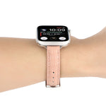 Bracelet de montre en cuir de crocodile fin, pour Apple Watch 42mm, pour Apple Watch 38mm