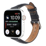 Bracelet de montre en cuir de crocodile fin, pour Apple Watch 42mm, pour Apple Watch 38mm